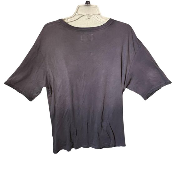 Current/Elliott Shirt Womens 0 Washed Gray The Draped Tee Made USA Twist Front - Picture 2 of 13